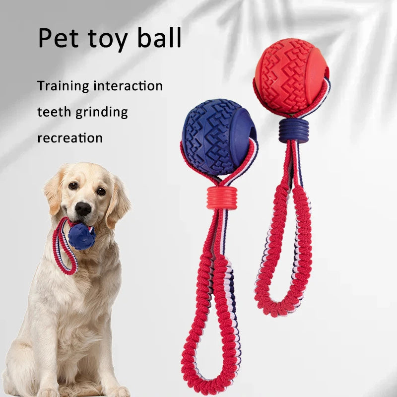 Interactive Dog Toy Ball with Rope for Chewing and Training