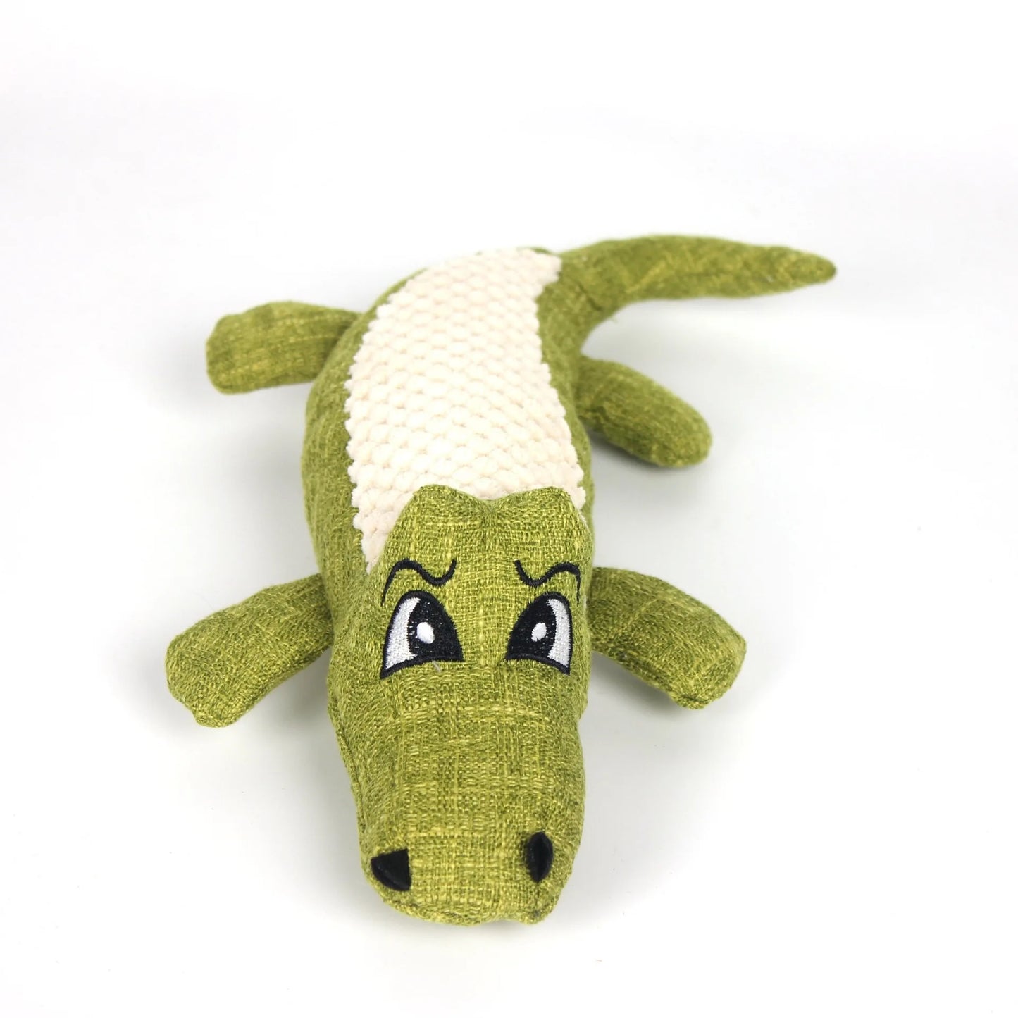 Interactive Plush Alligator Chew Toy with Squeaker for Dogs