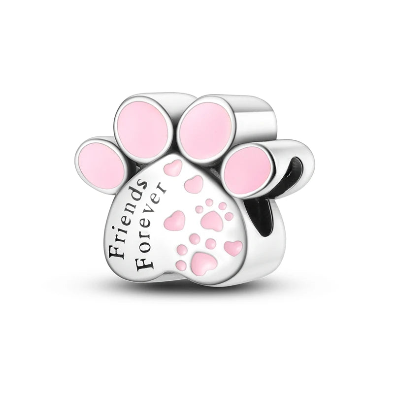 925 Silver Dog Paw & Bone Charms for Bracelets