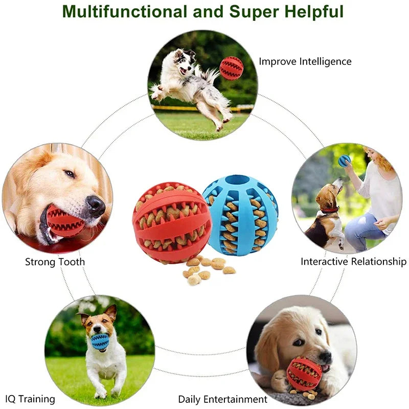 Interactive Dog Ball Toy for Small Dogs, Chew & Clean