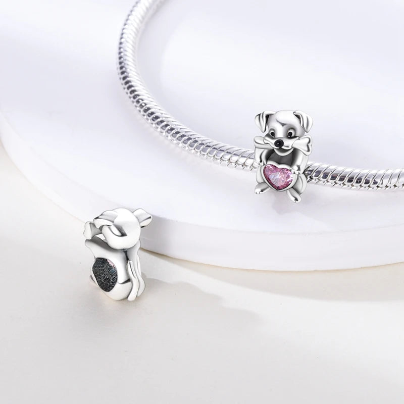 925 Silver Dog Paw & Bone Charms for Bracelets