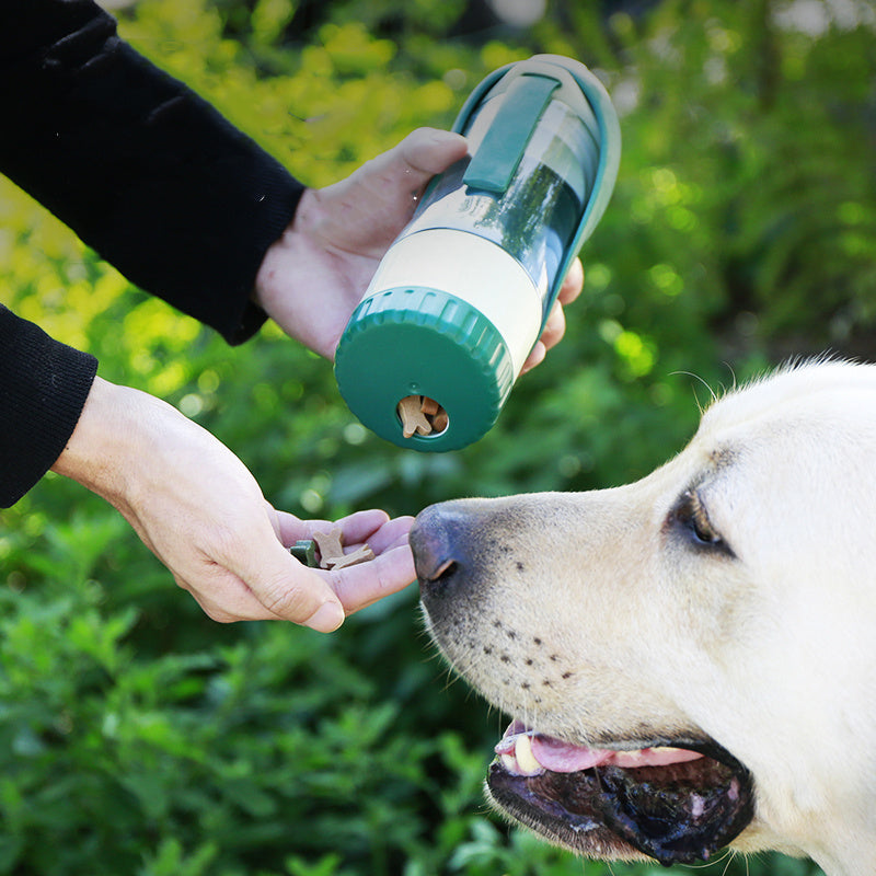 2-in-1 Multifunction Pet Water Bottle & Foldable Food Bowl